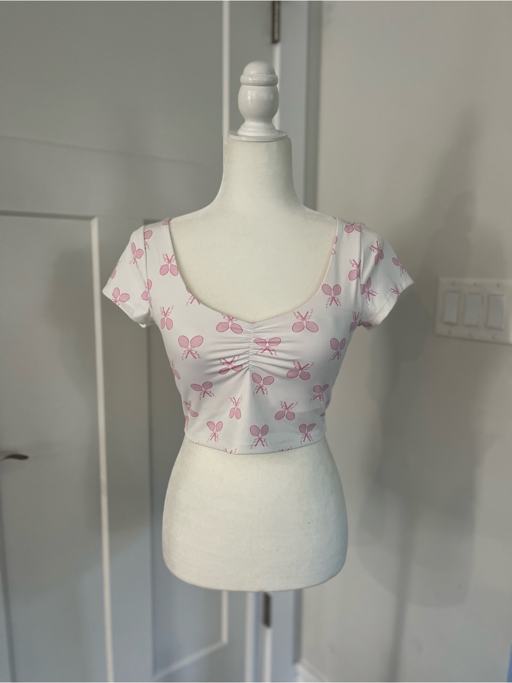 LoveShackFancy Kudura Cropped Active Top - (NWT) - SM - Picture 4 of 5